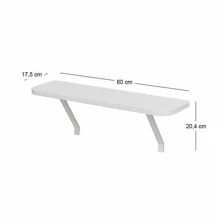 Ραφιέρα τοίχου Barca Megapap χρώμα λευκό 60x17,5x20,4εκ. | GP041-0134,3