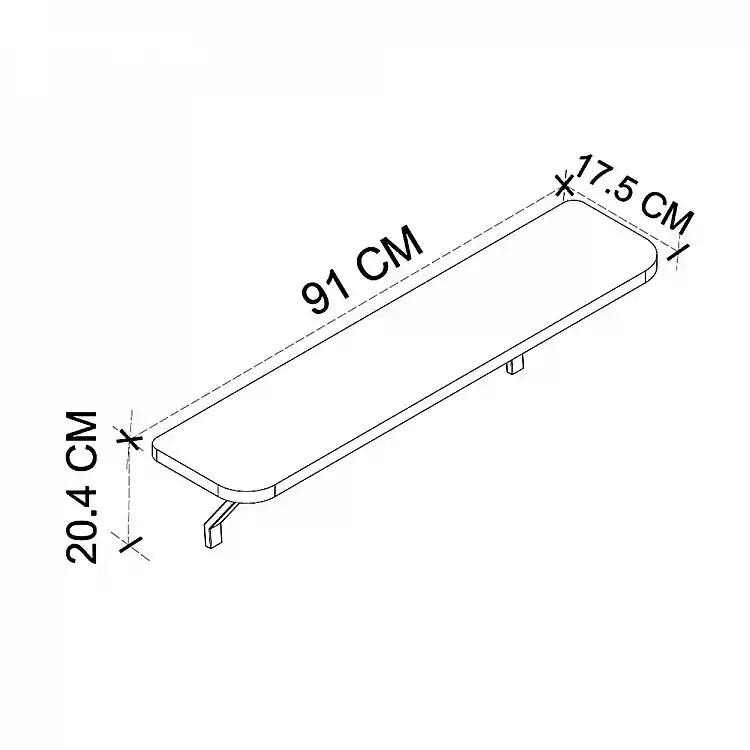 Ραφιέρα τοίχου Barca Megapap χρώμα λευκό 91x17,5x20,4εκ. | GP041-0135,2