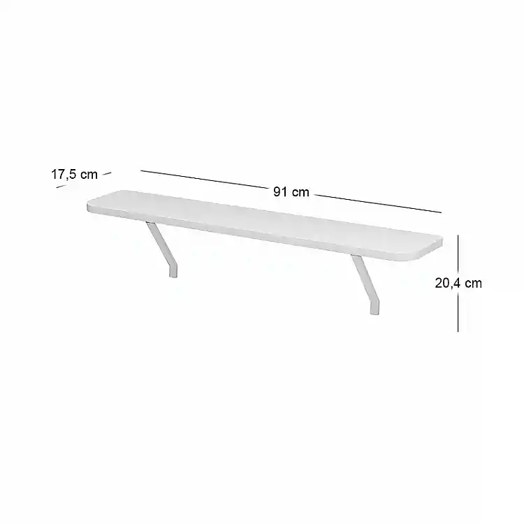 Ραφιέρα τοίχου Barca Megapap χρώμα λευκό 91x17,5x20,4εκ. | GP041-0135,3