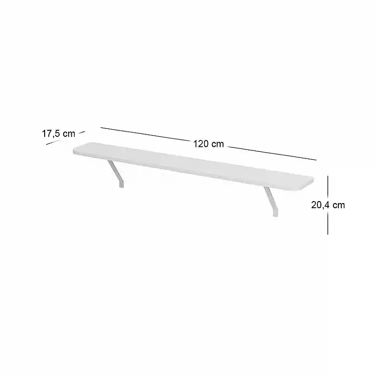 Ραφιέρα τοίχου Barca Megapap χρώμα λευκό 120x17,5x20,4εκ. | GP041-0136,3
