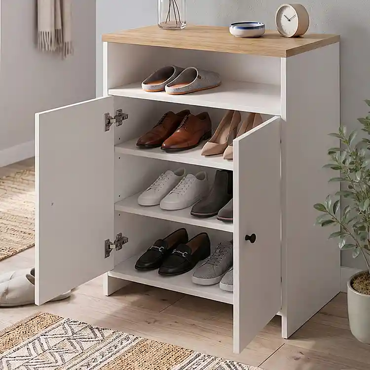 Παπουτσοθήκη - Ντουλάπι Efsun Megapap χρώμα λευκό - sapphire oak 62x35x86εκ. | GP041-0140,1
