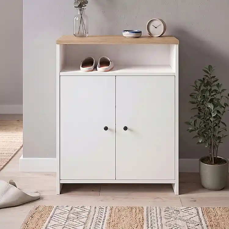 Παπουτσοθήκη - Ντουλάπι Efsun Megapap χρώμα λευκό - sapphire oak 62x35x86εκ. | GP041-0140,1