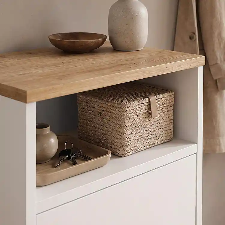 Παπουτσοθήκη - Ντουλάπι Talsa Megapap χρώμα λευκό - sapphire oak 50x35,3x86εκ. | GP041-0141,1