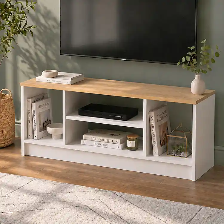 Έπιπλο τηλεόρασης Bahama Megapap χρώμα λευκό - sapphire oak 120x35x46,5εκ. | GP041-0142,1
