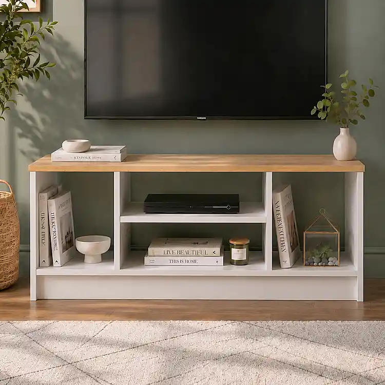 Έπιπλο τηλεόρασης Bahama Megapap χρώμα λευκό - sapphire oak 120x35x46,5εκ. | GP041-0142,1