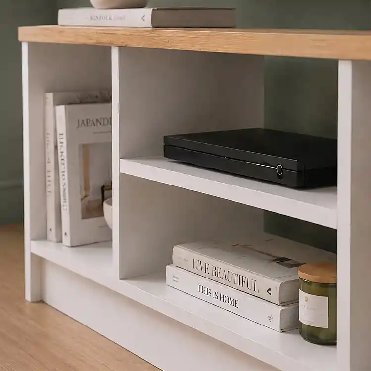 Έπιπλο τηλεόρασης Bahama Megapap χρώμα λευκό - sapphire oak 120x35x46,5εκ. | GP041-0142,1