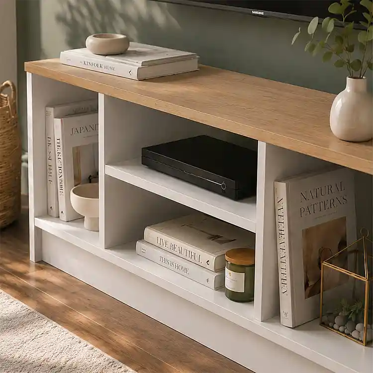 Έπιπλο τηλεόρασης Bahama Megapap χρώμα λευκό - sapphire oak 120x35x46,5εκ. | GP041-0142,1