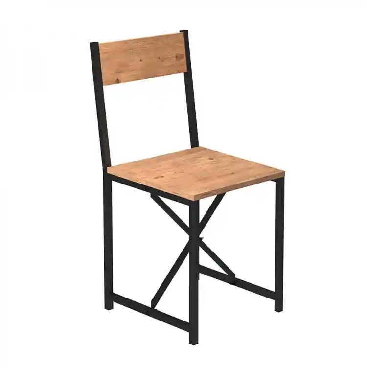 Καρέκλα τραπεζαρίας Maysa Megapap χρώμα μαύρο - pine oak 40,2x42,5x84,7εκ. | GP041-0146,1
