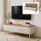 Έπιπλο τηλεόρασης Luno Megapap ύφασμα teddy χρώμα λευκό - pine oak 120x30x45εκ. | GP041-0148,1