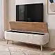 Έπιπλο τηλεόρασης Luno Megapap ύφασμα teddy χρώμα λευκό - pine oak 120x30x45εκ. | GP041-0148,1