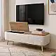 Έπιπλο τηλεόρασης Luno Megapap ύφασμα teddy χρώμα λευκό - pine oak 120x30x45εκ. | GP041-0148,1