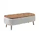 Έπιπλο τηλεόρασης Luno Megapap ύφασμα teddy χρώμα λευκό - pine oak 120x30x45εκ. | GP041-0148,1