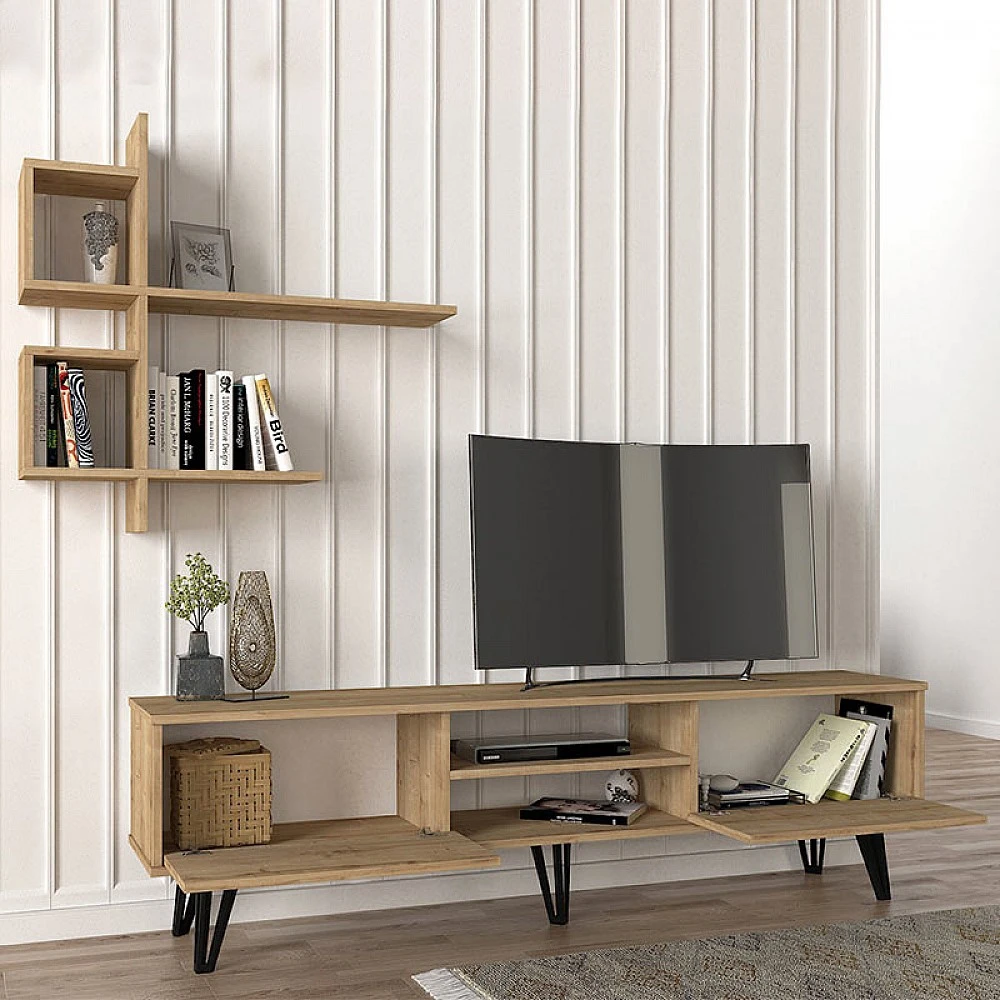 Σύνθεση τηλεόρασης Salerno Megapap χρώμα sapphire oak 180x35x51εκ. Σύνθεση τηλεόρασης Salerno Megapap χρώμα sapphire oak 180x35x51εκ.