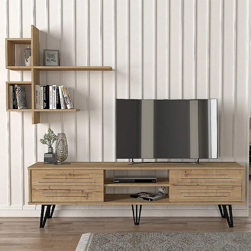 Σύνθεση τηλεόρασης Salerno Megapap χρώμα sapphire oak 180x35x51εκ. Σύνθεση τηλεόρασης Salerno Megapap χρώμα sapphire oak 180x35x51εκ.