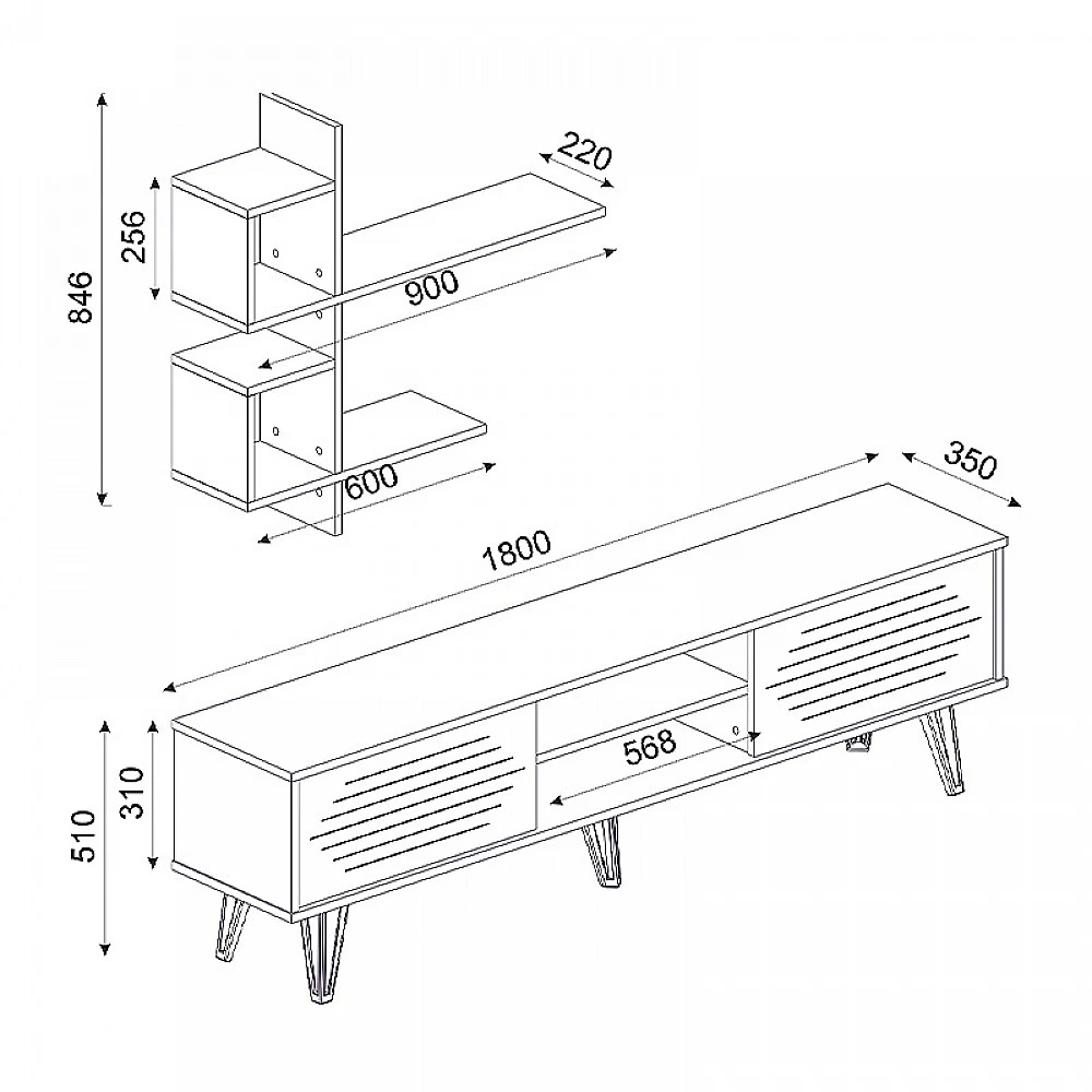 Σύνθεση τηλεόρασης Salerno Megapap χρώμα sapphire oak 180x35x51εκ. Σύνθεση τηλεόρασης Salerno Megapap χρώμα sapphire oak 180x35x51εκ.