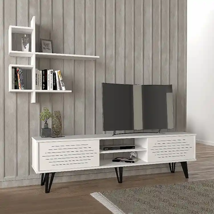 Σύνθεση τηλεόρασης Salerno Megapap χρώμα λευκό 180x35x51εκ. | GP042-0015,2