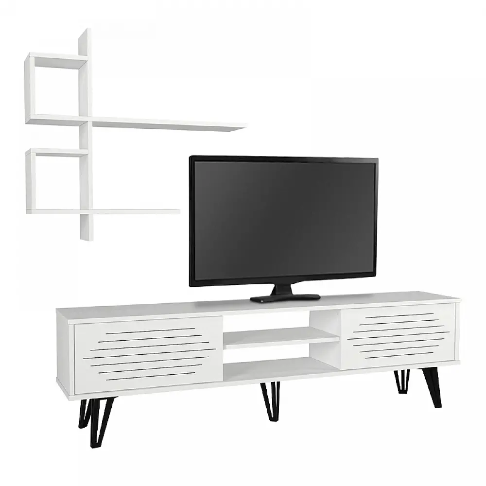 Σύνθεση τηλεόρασης Salerno Megapap χρώμα λευκό 180x35x51εκ. Σύνθεση τηλεόρασης Salerno Megapap χρώμα λευκό 180x35x51εκ.