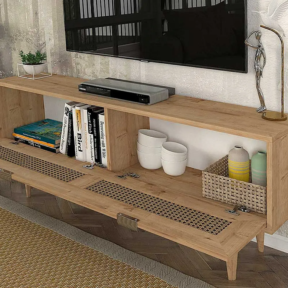 Έπιπλο τηλεόρασης Sirona Megapap χρώμα sapphire oak 140x30x55εκ. - GP042-0022,1
