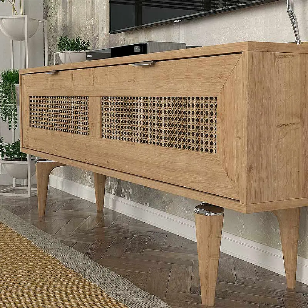 Έπιπλο τηλεόρασης Sirona Megapap χρώμα sapphire oak 140x30x55εκ. - GP042-0022,1