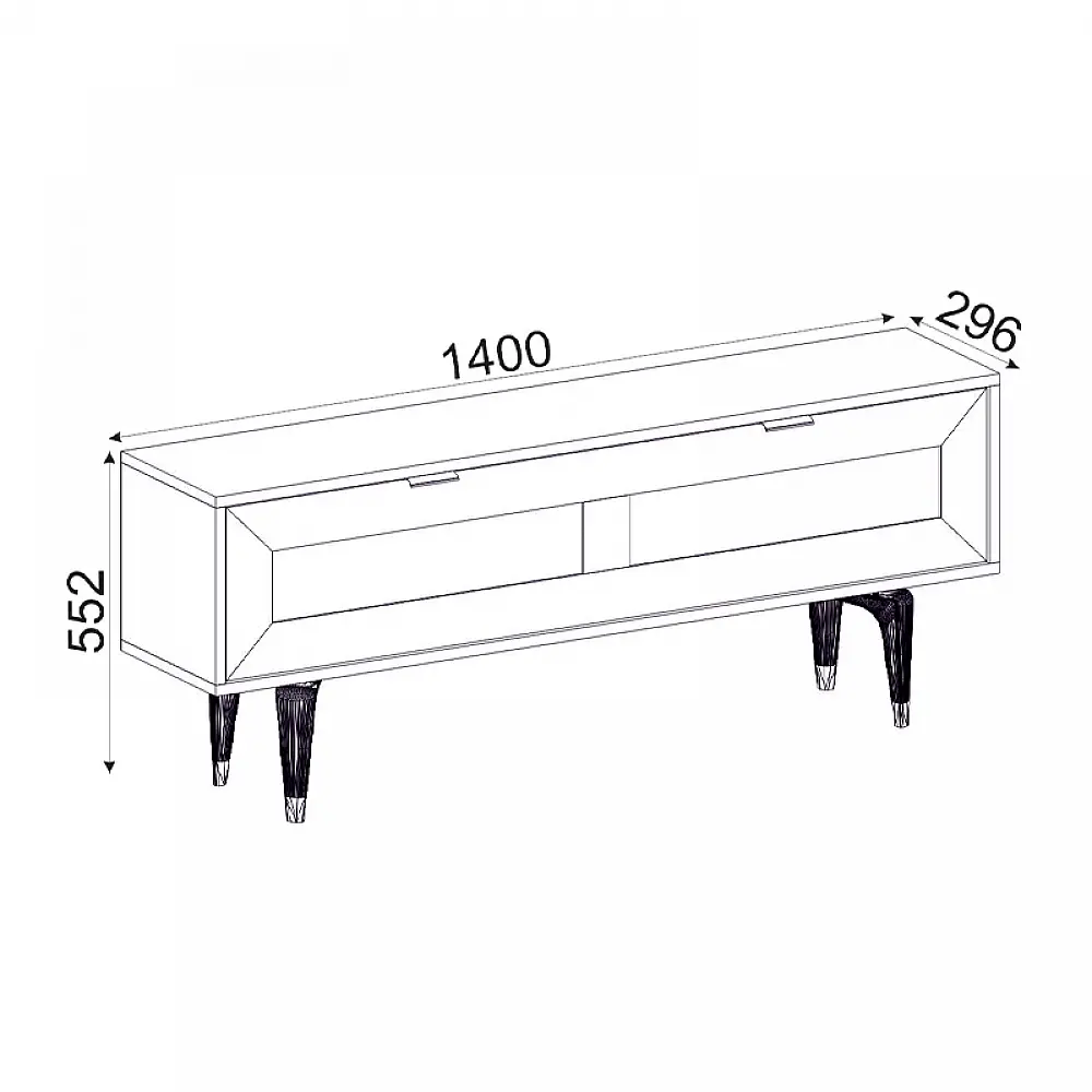 Έπιπλο τηλεόρασης Sirona Megapap χρώμα sapphire oak 140x30x55εκ. - GP042-0022,1