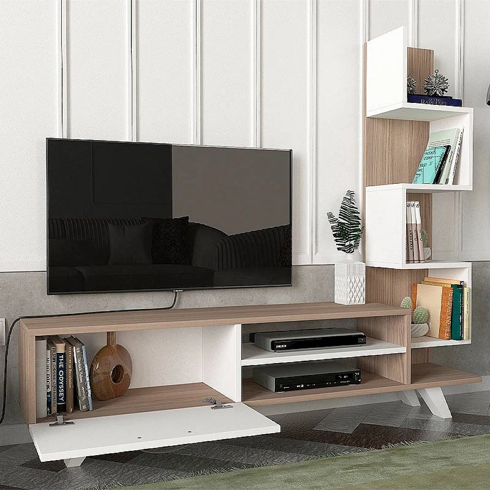 Έπιπλο τηλεόρασης Ceren Megapap χρώμα λευκό - cordoba 149,5x31x131,6εκ. Έπιπλο τηλεόρασης Ceren Megapap χρώμα λευκό - cordoba 149,5x31x131,6εκ.