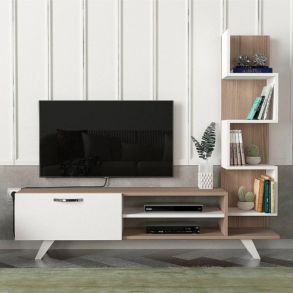Έπιπλο τηλεόρασης Ceren Megapap χρώμα λευκό - cordoba 149,5x31x131,6εκ. Έπιπλο τηλεόρασης Ceren Megapap χρώμα λευκό - cordoba 149,5x31x131,6εκ.