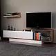 Έπιπλο τηλεόρασης Novara Megapap χρώμα λευκό - καρυδί 180x29,6x45εκ. - GP042-0029,2