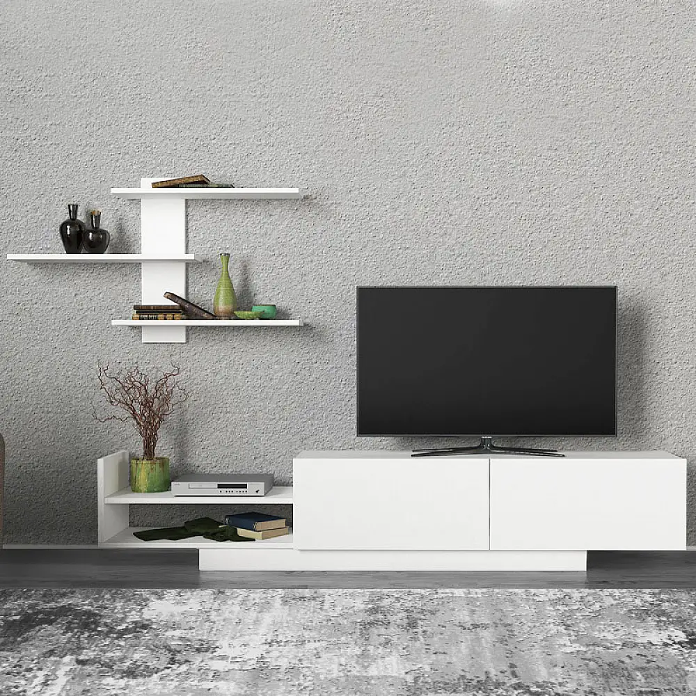 Σύνθεση τηλεόρασης Egemen Megapap χρώμα λευκό 180x32x40εκ. | GP042-0034,1
