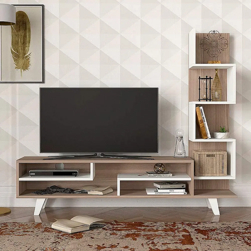 Έπιπλο τηλεόρασης Granada Megapap χρώμα λευκό - cordoba 149,5x29,5x120εκ. - GP042-0043,1