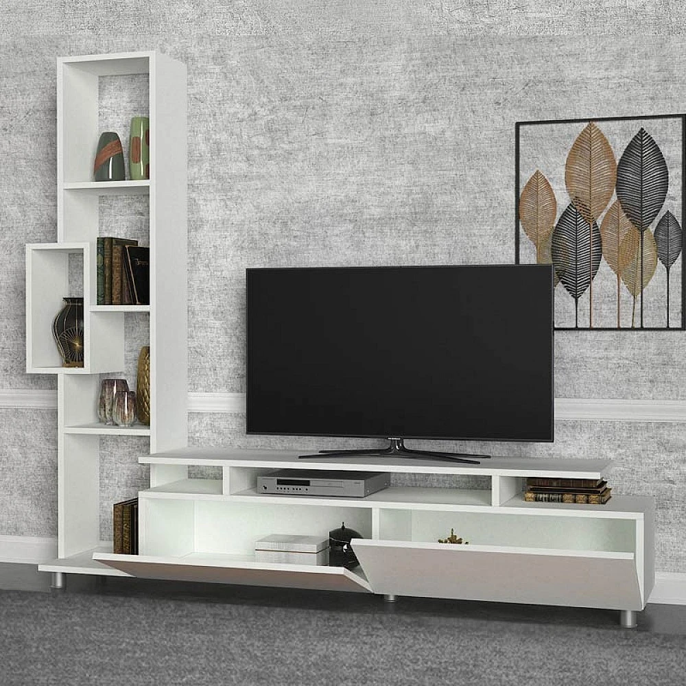 Σύνθεση τηλεόρασης Tulip Megapap χρώμα λευκό 160x29,5x160εκ.
