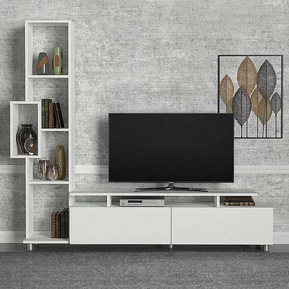 Σύνθεση τηλεόρασης Tulip Megapap χρώμα λευκό 160x29,5x160εκ. - GP042-0046,1 Σύνθεση τηλεόρασης Tulip Megapap χρώμα λευκό 160x29,5x160εκ. - GP042-0046,1