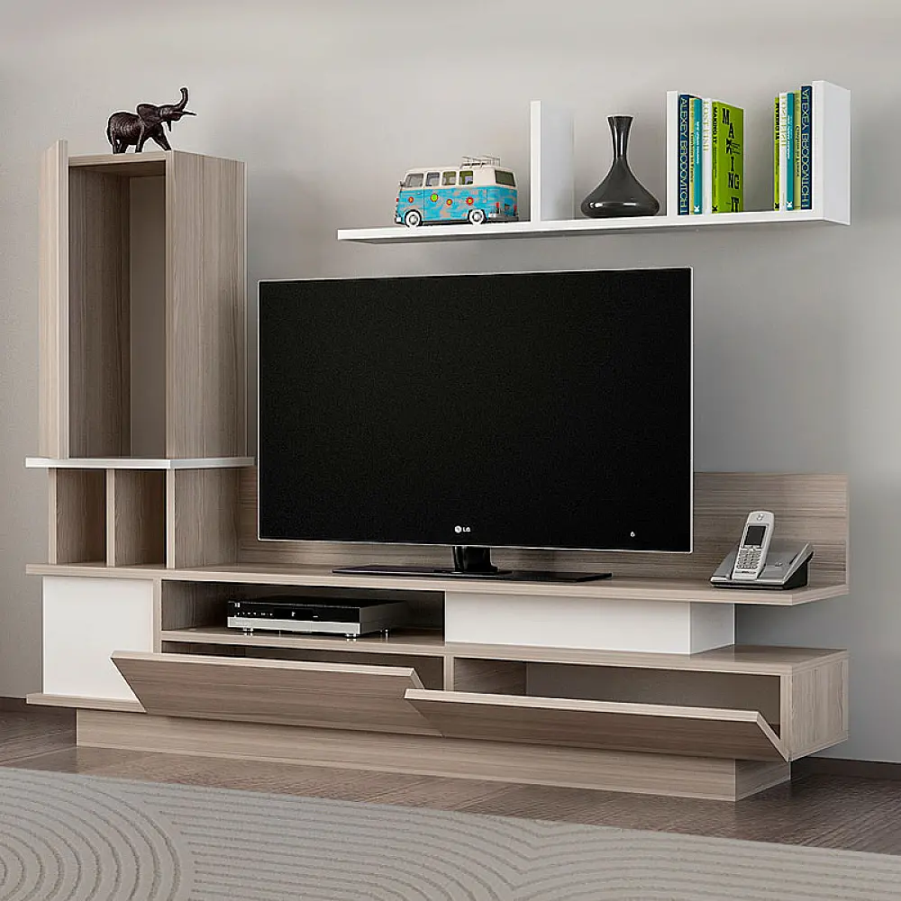 Σύνθεση τηλεόρασης Almeria Megapap χρώμα λευκό - cordoba 149x29,5x117εκ. Σύνθεση τηλεόρασης Almeria Megapap χρώμα λευκό - cordoba 149x29,5x117εκ.