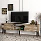 Έπιπλο τηλεόρασης Costa Megapap χρώμα vintage patik - μαύρο 180x29,5x49εκ. Έπιπλο τηλεόρασης Costa Megapap χρώμα vintage patik - μαύρο 180x29,5x49εκ.