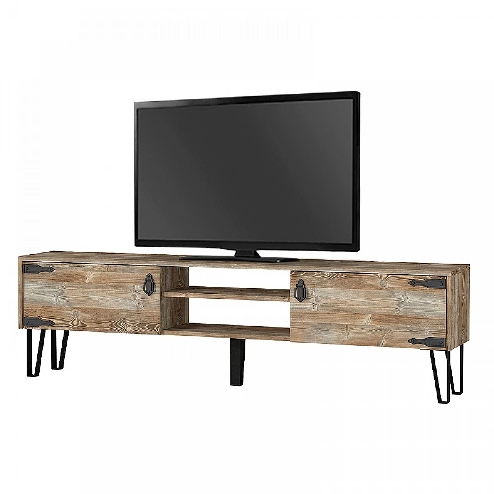 Έπιπλο τηλεόρασης Costa Megapap χρώμα vintage patik - μαύρο 180x29,5x49εκ. Έπιπλο τηλεόρασης Costa Megapap χρώμα vintage patik - μαύρο 180x29,5x49εκ.