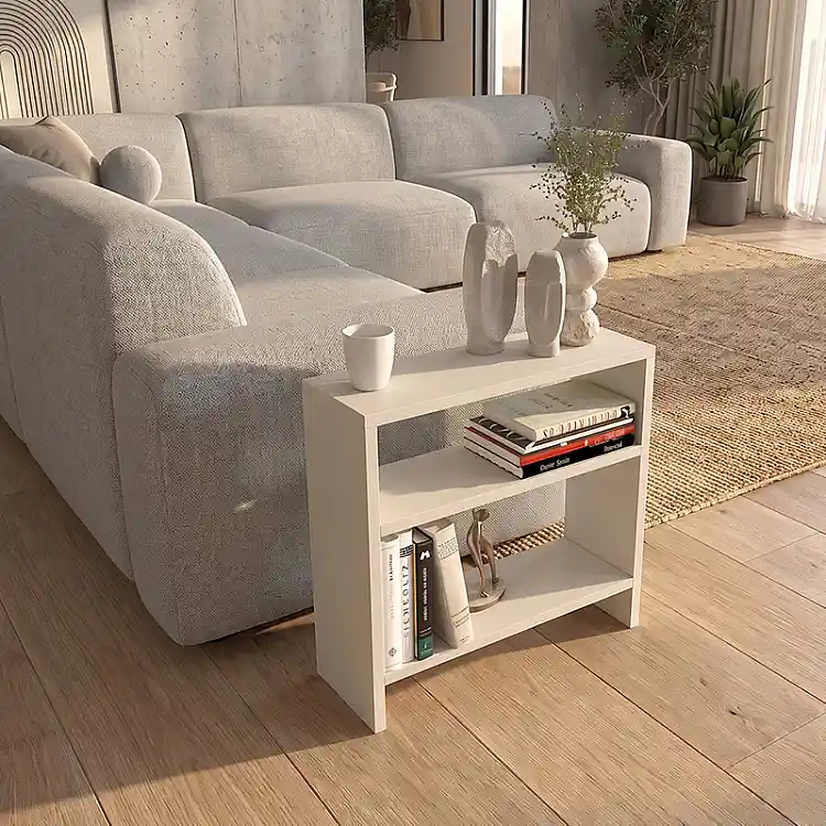Τραπεζάκι βοηθητικό Silvanus Megapap χρώμα sandstone 51x17,5x49εκ. | GP042-0095,6