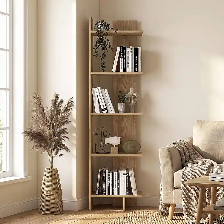 Βιβλιοθήκη Perla Megapap χρώμα sepet oak 48x22x170εκ. | GP042-0103,2