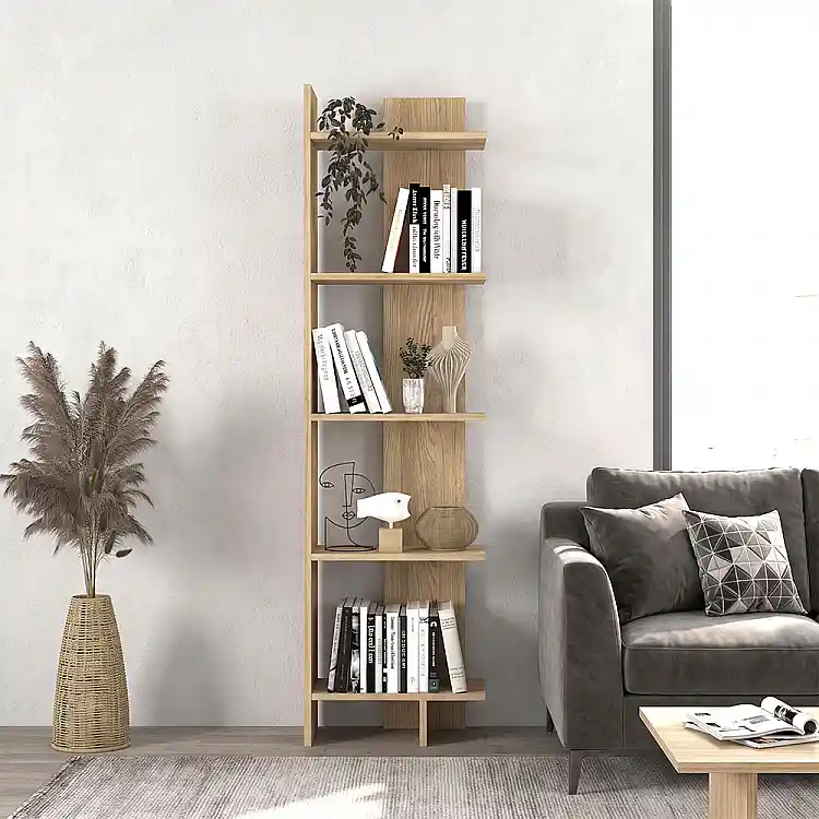Βιβλιοθήκη Perla Megapap χρώμα sepet oak 48x22x170εκ. | GP042-0103,2