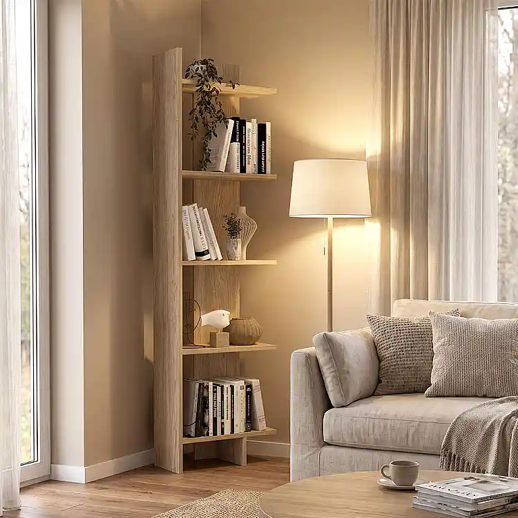 Βιβλιοθήκη Perla Megapap χρώμα sepet oak 48x22x170εκ. | GP042-0103,2