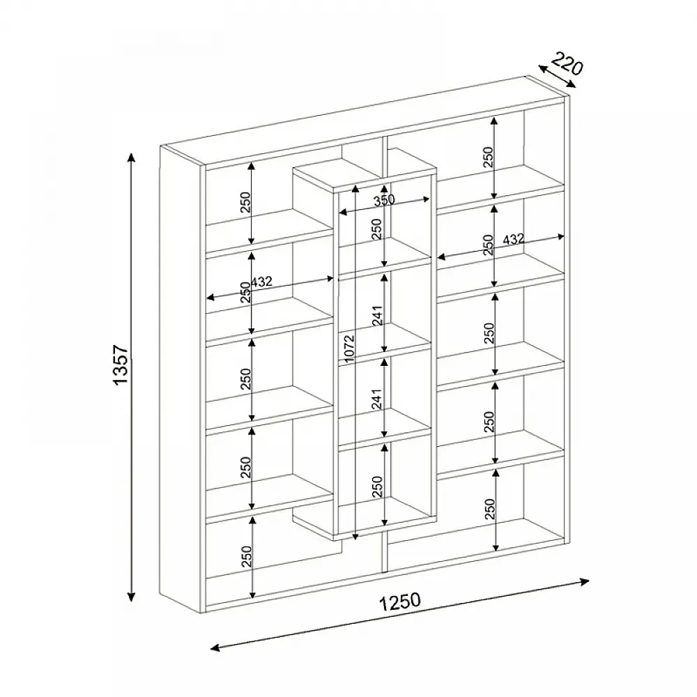 Βιβλιοθήκη Ample Megapap χρώμα λευκό 125x22x135,7εκ. Βιβλιοθήκη Ample Megapap χρώμα λευκό 125x22x135,7εκ.