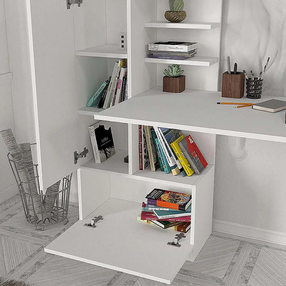 Γραφείο εργασίας Domingo Megapap χρώμα λευκό 149,5x60x120εκ.