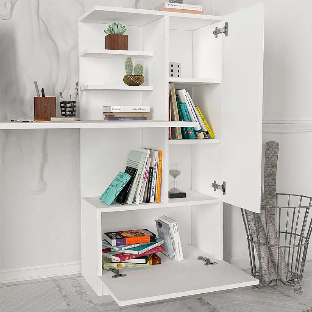 Γραφείο εργασίας Merino Megapap χρώμα λευκό 149,5x61,8x120εκ. - GP042-0111,1