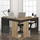 Γραφείο εργασίας Stylo Megapap χρώμα sapphire oak -  ανθρακί 120x120x73,8εκ.