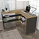 Γραφείο εργασίας Stylo Megapap χρώμα sapphire oak -  ανθρακί 120x120x73,8εκ.
