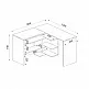 Γραφείο εργασίας Stylo Megapap χρώμα sapphire oak -  ανθρακί 120x120x73,8εκ.
