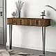Κονσόλα επιτοίχια Ursula Megapap χρώμα καρυδί 120x35,5x90εκ.
