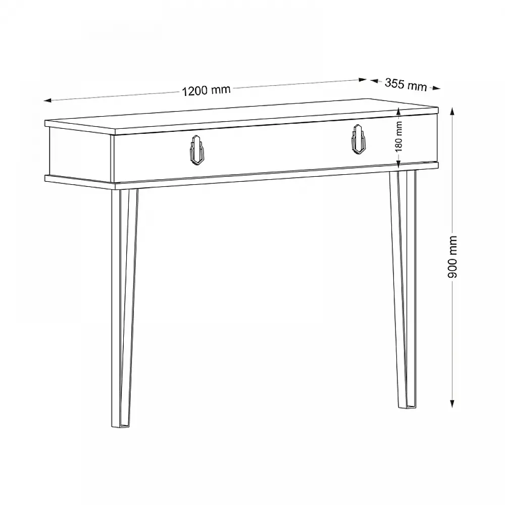 Κονσόλα επιτοίχια Ursula Megapap χρώμα καρυδί 120x35,5x90εκ.