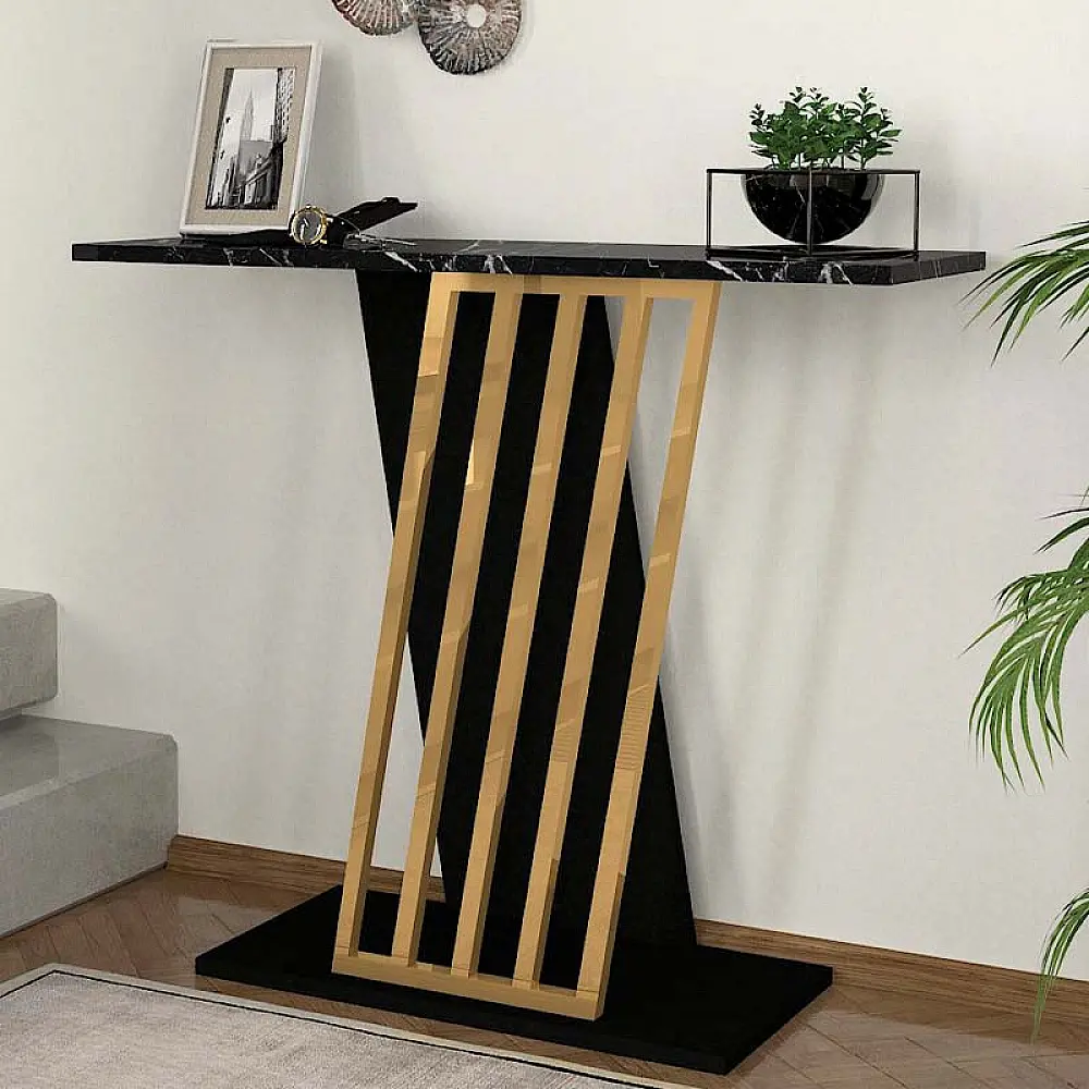 Κονσόλα Gravity Megapap χρώμα μαύρο εφέ μαρμάρου - χρυσό 90x29,6x76,8εκ. - GP042-0135,1