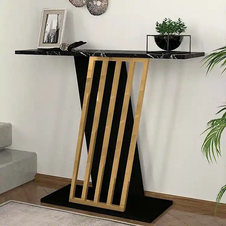 Κονσόλα Gravity Megapap χρώμα μαύρο εφέ μαρμάρου - χρυσό 90x29,6x76,8εκ. | GP042-0135,1