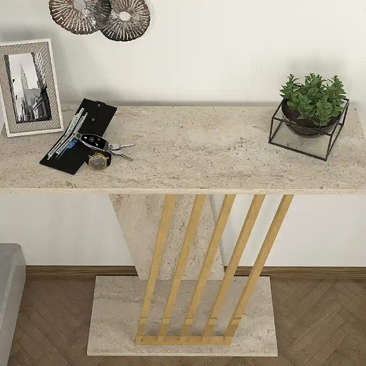 Κονσόλα Gravity Megapap χρώμα travertine - χρυσό 90x29,6x76,8εκ. | GP042-0135,2