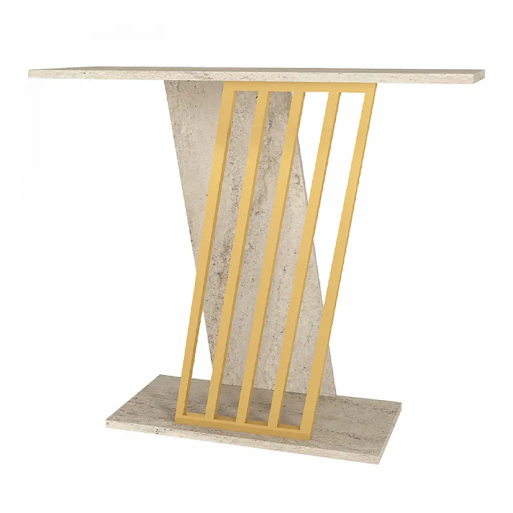 Κονσόλα Gravity Megapap χρώμα travertine - χρυσό 90x29,6x76,8εκ.